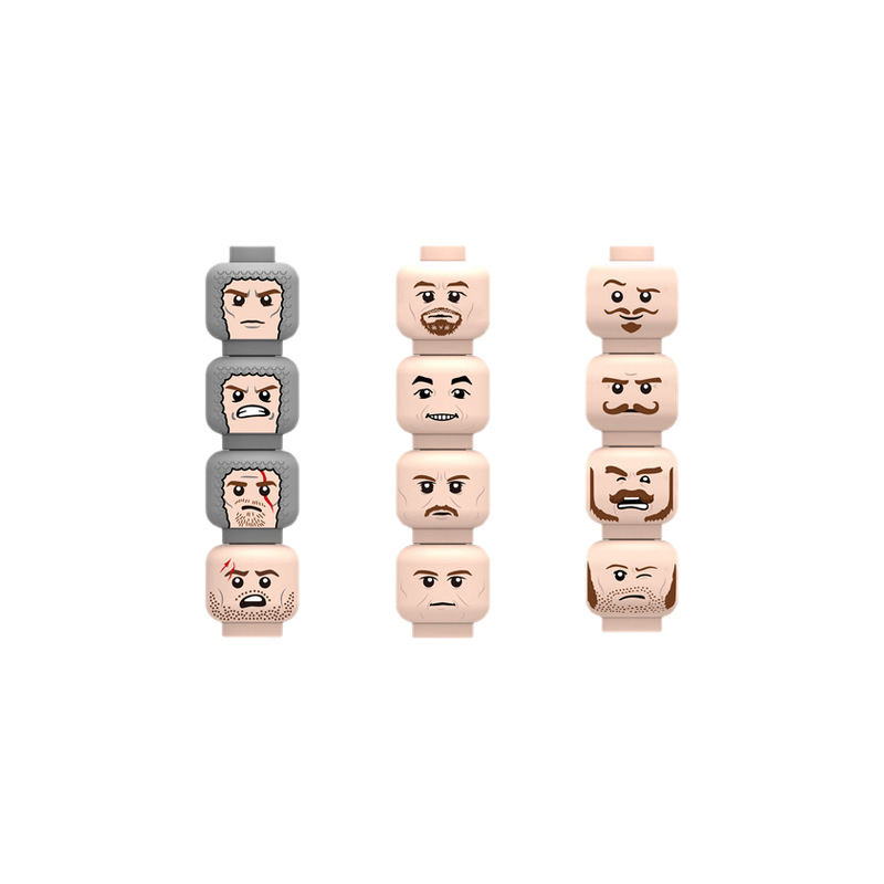 Injured Emotional Face Heads B - Lego Minifigure Holder ulasan dan harga