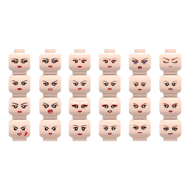 Injured Emotional Face Heads B - Lego Minifigure Holder ulasan dan harga